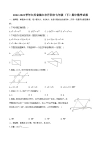 2022-2023学年江苏省镇江市丹阳市七年级（下）期中数学试卷(含解析）