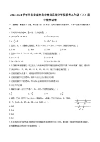 2023-2024学年河北省秦皇岛市青龙县部分学校联考九年级（上）期中数学试卷（含解析）