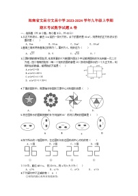 海南省文昌市文昌中学2023-2024学年九年级上学期期末考试数学试题（A卷）