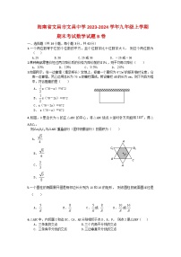 海南省文昌市文昌中学2023-2024学年九年级上学期期末考试数学试题（B卷）