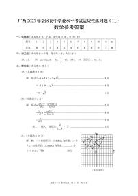 2023年广西全区人教版初中学业水平考试数学适应性模拟练习题（三）（图片版，含答案）