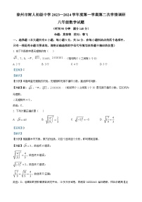 江苏省徐州市沛县树人学校2023-2024学年八年级上学期第二次月考数学试题