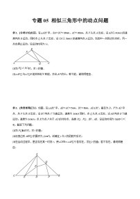 人教版九年级数学上册同步压轴题专题05相似三角形中的动点问题（原卷版+解析）