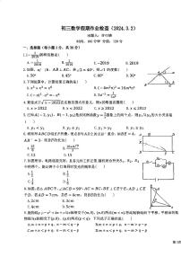 内蒙古呼和浩特市秋实中学2023—2024学年九年级下学期开学考试数学试题