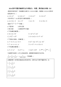 2024届中考数学高频考点专项练习：专题二 整式综合训练(B)及答案