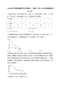 2024届中考数学高频考点专项练习：专题十 考点21 反比例函数的应用(B)及答案