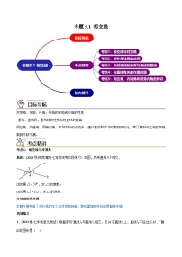 人教版七年级数学下册同步精品讲义第01讲专题5.1相交线(学生版+解析)