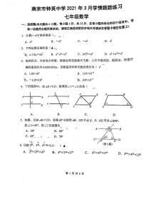 2020-2021学年钟英七下数学3月月考试卷（含答案）