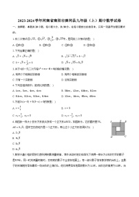 2023-2024学年河南省南阳市唐河县九年级（上）期中数学试卷（含解析）