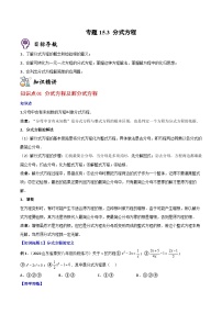 人教版八年级数学上册同步精品讲义专题15.3分式方程(学生版+解析)