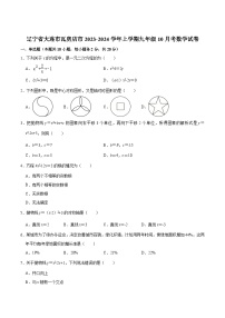 辽宁省大连市瓦房店市2024届九年级上学期10月月考数学试卷(含答案)