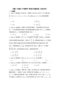 专题2 代数式 中考数学一轮复习专题训练（北京专用）