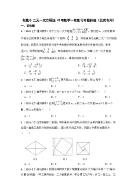 专题8 二元一次方程组 中考数学一轮复习专题训练（北京专用）