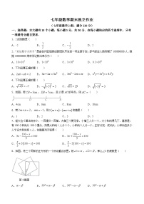 浙江省杭州市余杭区2023-2024学年七年级上学期1月月考数学试题