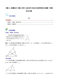 华东师大版七年级数学下册压轴题攻略专题13解题技巧专题：利用三角形的中线求长度和面积压轴题二种模型全攻略(原卷版+解析)