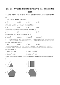 2023-2024学年福建省泉州市南安市多校九年级（上）第三次月考数学试卷（含解析）