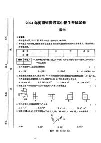2024年河南省部分学校九年级下学期中考一模考试数学试题