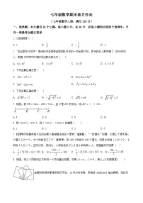 30，浙江省杭州市余杭区2023-2024学年七年级上学期1月月考数学试题