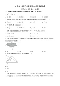 82，安徽省合肥市合肥八一学校2023-2024学年八年级上学期月考数学试题