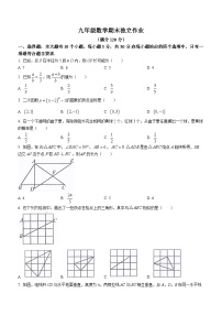 99，浙江省杭州市余杭区2023-2024学年九年级上学期1月月考数学试题