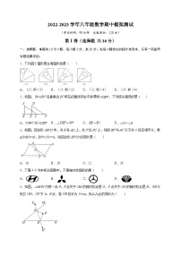 苏科版八年级上学期数学期中模拟测试卷（含答案解析）