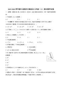 2023-2024学年浙江省湖州市南浔区七年级（上）期末数学试卷（含详细答案解析）