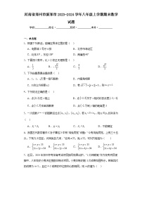 河南省郑州市新郑市2023-2024学年八年级上学期期末数学试题