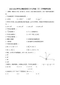 2023-2024学年云南省昆明八中七年级（下）开学数学试卷（含解析）