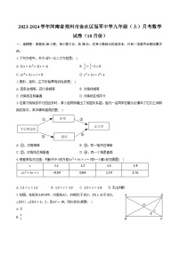 2023-2024学年河南省郑州市金水区冠军中学九年级（上）月考数学试卷（10月份）（含解析）