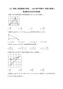 （五）锐角三角函数综合训练——2024届中考数学一轮复习锐角三角函数及其应用专项训练(含答案)