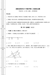 备考特训湖南省株洲市中考数学第三次模拟试题（含答案及解析）