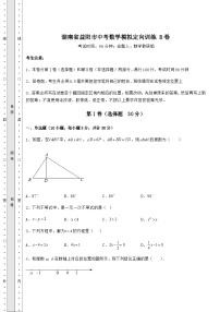 备考特训湖南省益阳市中考数学模拟定向训练 B卷（含答案详解）