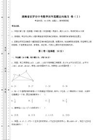 备考特训湖南省汨罗市中考数学历年真题定向练习 卷（Ⅰ）（精选）