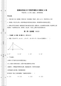 备考特训湖南省娄底市中考数学模拟专项测试 B卷（含详解）