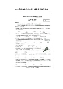 2023年河南驻马店中招一模数学试卷含答案