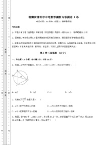 备考特训湖南省株洲市中考数学模拟专项测评 A卷（含答案解析）