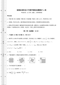 【历年真题】湖南省邵阳县中考数学模拟真题测评 A卷（精选）