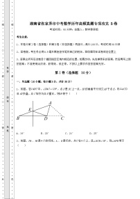 【历年真题】湖南省张家界市中考数学历年高频真题专项攻克 B卷（含答案及解析）