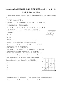 2023-2024学年贵州省贵阳市观山湖区普瑞学校九年级（上）第二次月考数学试卷（10月份）(含解析）