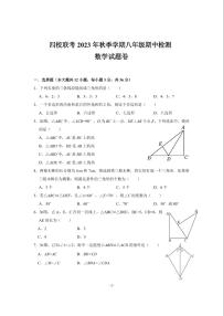 湖北省恩施市沙地、崔坝、双河、新塘四校2023-2024学年八年级上学期期中考试数学试卷