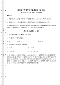 【高频真题解析】贵州省中考数学历年真题汇总 卷（Ⅲ）（含答案解析）