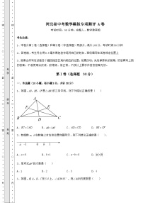 河北省中考数学模拟专项测评 A卷（含详解）
