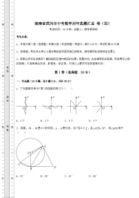 【难点解析】湖南省武冈市中考数学历年真题汇总 卷（Ⅲ）（含答案详解）