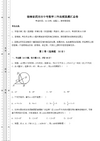 【难点解析】湖南省武冈市中考数学三年高频真题汇总卷（含详解）