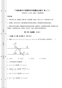 【难点解析】广西来宾市中考数学历年真题定向练习 卷（Ⅰ）（含答案及解析）