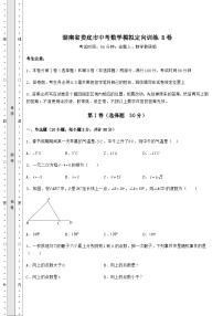 【真题汇编】湖南省娄底市中考数学模拟定向训练 B卷（含答案详解）