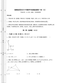 【真题汇编】湖南省武冈市中考数学考前摸底测评 卷（Ⅱ）（含答案详解）