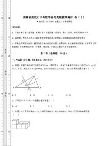 真题解析湖南省娄底市中考数学备考真题模拟测评 卷（Ⅰ）（含答案及解析）