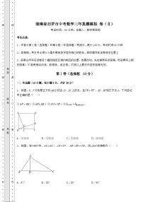 真题解析湖南省汨罗市中考数学三年真题模拟 卷（Ⅱ）（含答案详解）