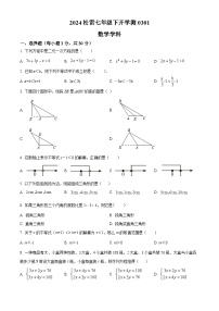 黑龙江省哈尔滨市松雷中学校2023-2024学年七年级下学期开学测试数学试题（原卷版+解析版）